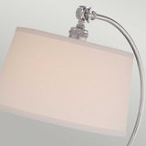 Jenkins Polished Nickel Tiffany Glass Table Lamp with Cream Linen Shade