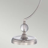 Jenkins Polished Nickel Tiffany Glass Table Lamp with Cream Linen Shade