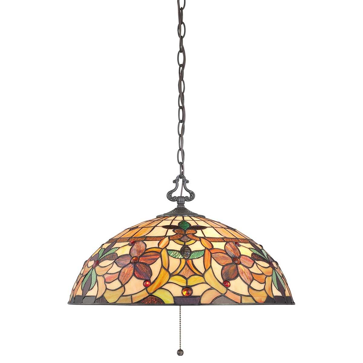 Kami Art Nouveau Stained Glass Pendant Light