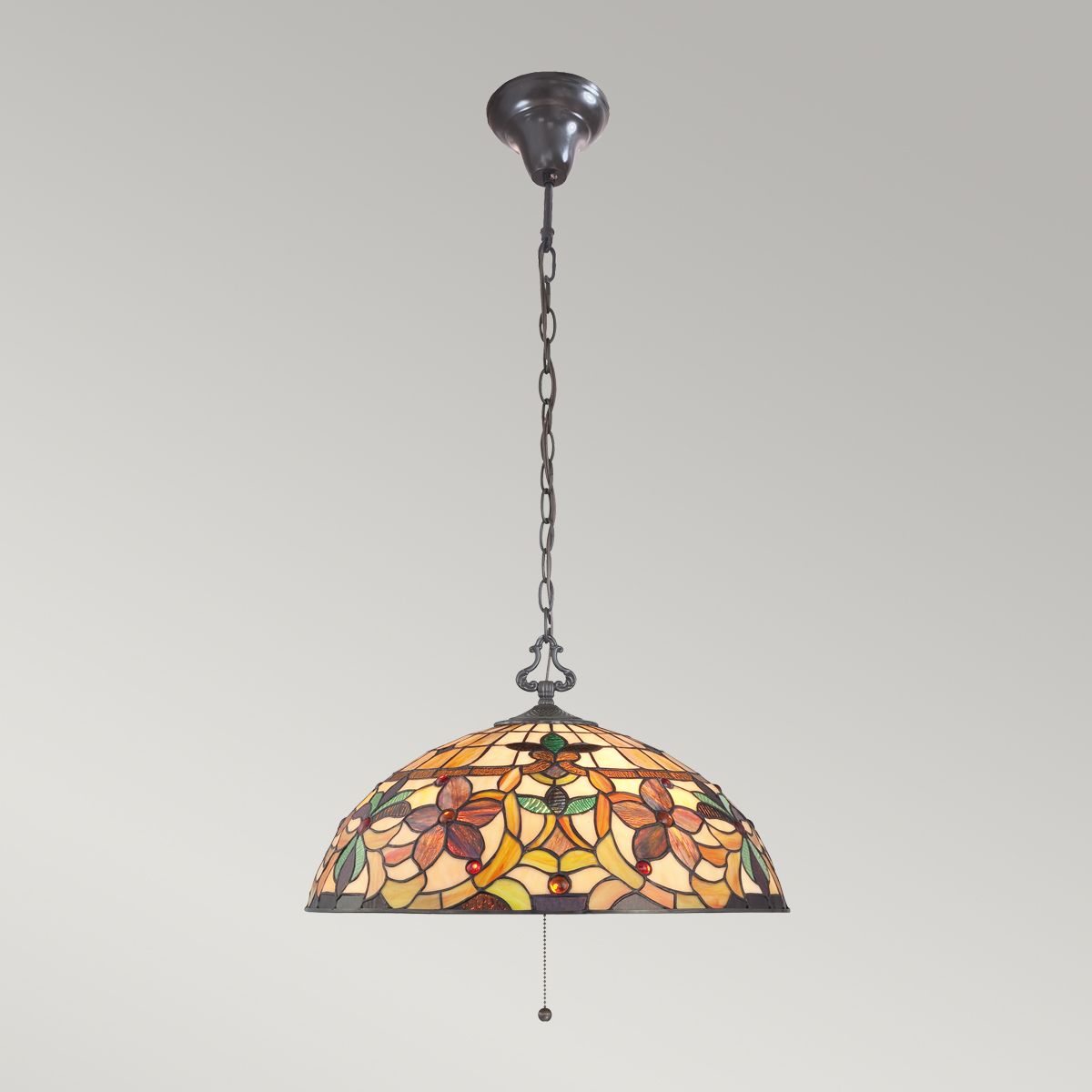 Kami Art Nouveau Stained Glass Pendant Light