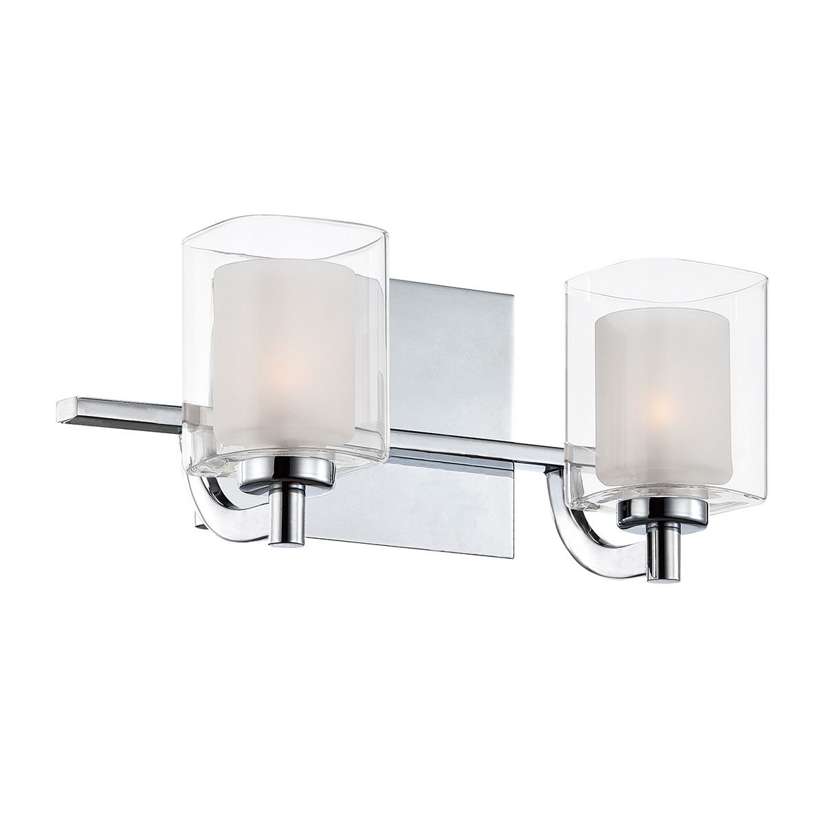 Elegant Dual Light Bathroom Sconce in Polished Chrome