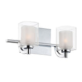 Elegant Dual Light Bathroom Sconce in Polished Chrome