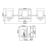 Polished Chrome Kolt Triple Light Bathroom Fixture