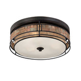 Laguna Mosaic Copper Glow Semi Flush Ceiling Light