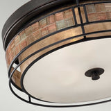 Laguna Mosaic Copper Glow Semi Flush Ceiling Light