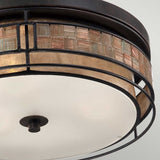 Laguna Mosaic Copper Glow Semi Flush Ceiling Light