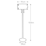 Copper Mosaic Tile Band Floor Lamp with Taupe Mica Shade