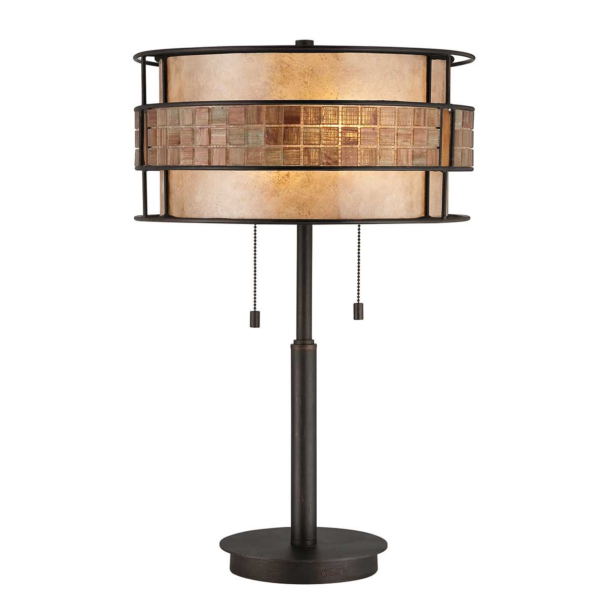 Laguna Mosaic Mica Tile Table Lamp in Renaissance Copper Finish