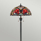 Larissa Art Nouveau Stained Glass Floor Lamp in Vintage Bronze