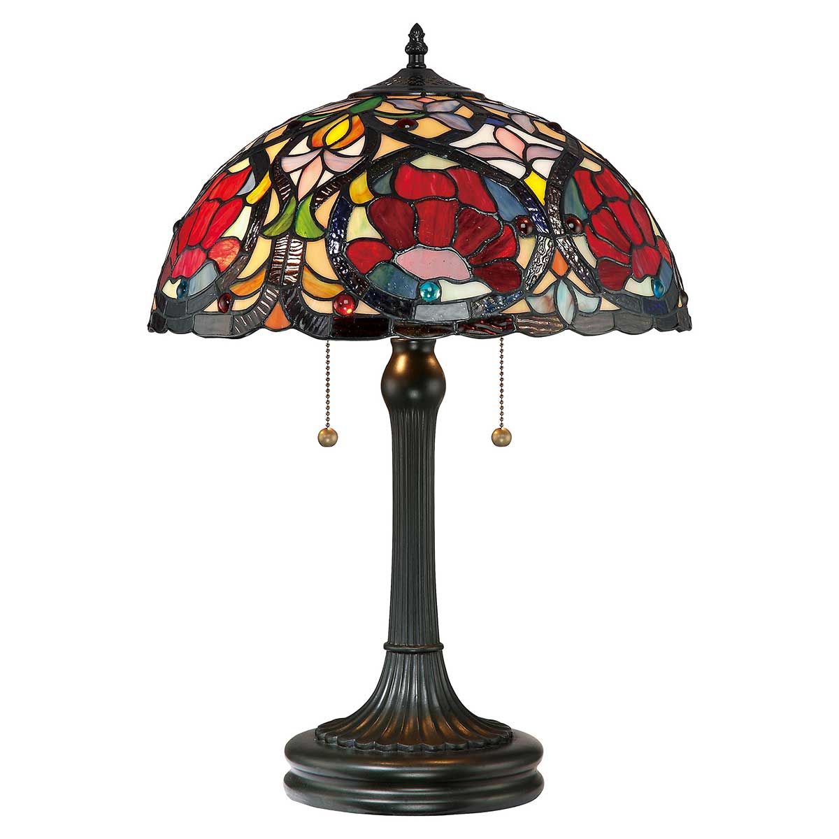 Larissa Ruby Rose Stained Glass Art Nouveau Table Lamp