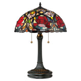 Larissa Ruby Rose Stained Glass Art Nouveau Table Lamp