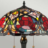 Larissa Ruby Rose Stained Glass Art Nouveau Table Lamp