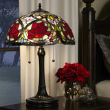 Larissa Ruby Rose Stained Glass Art Nouveau Table Lamp