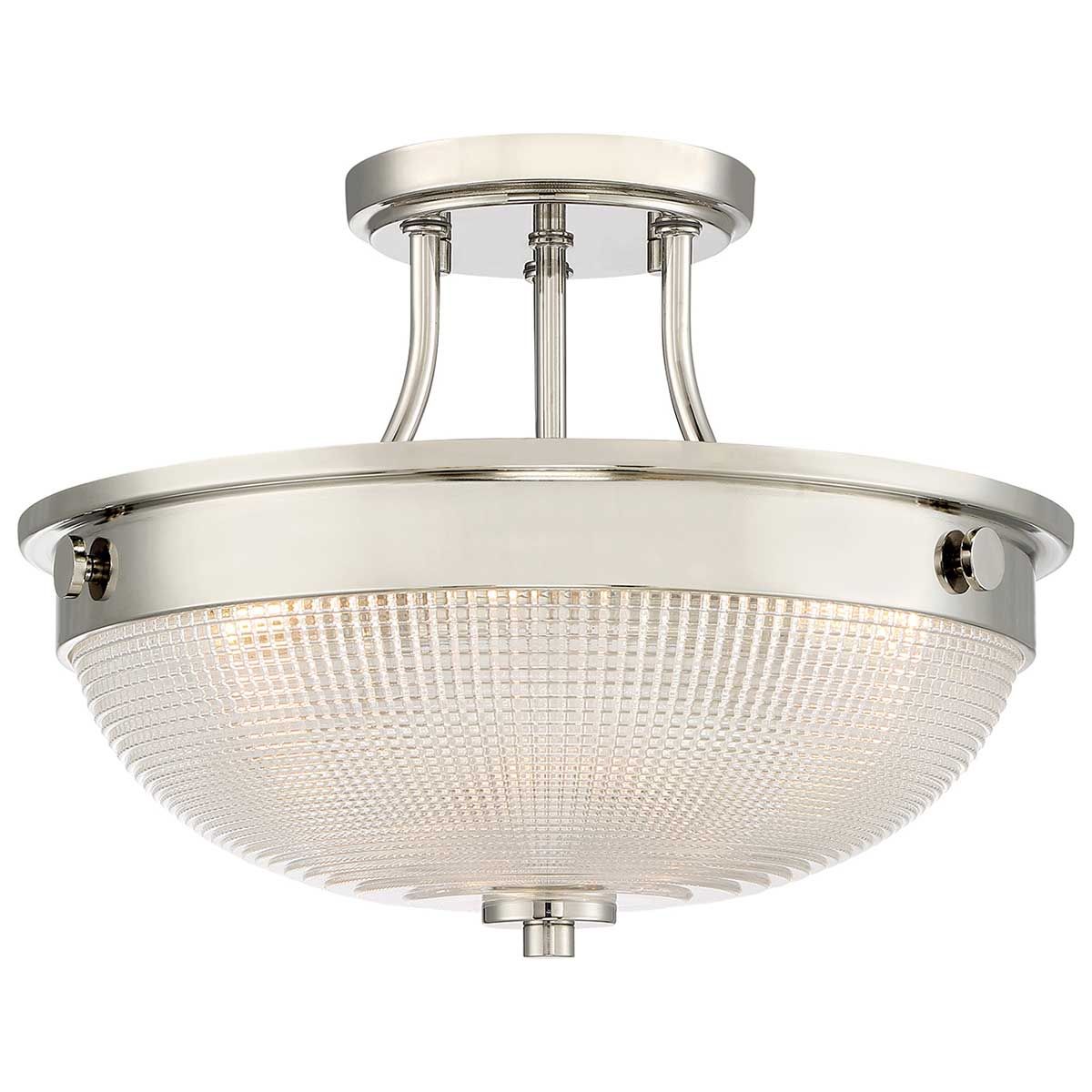 Imperial Silver Mantle Dual-Light Semi-Flush Ceiling Fixture