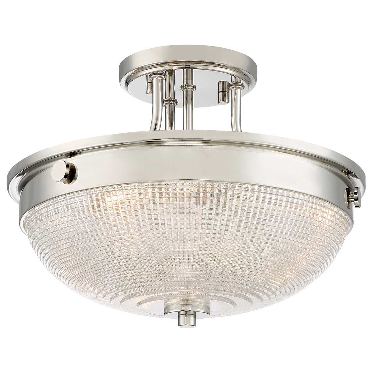 Imperial Silver Mantle Dual-Light Semi-Flush Ceiling Fixture