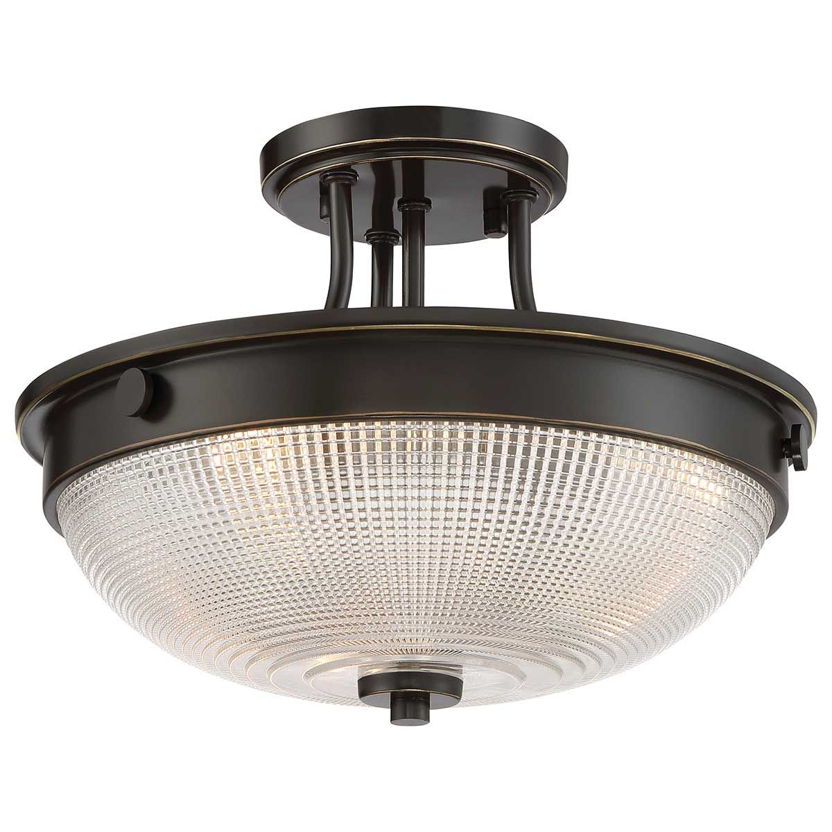 Mantle Dual-Light Ceiling Fixture in Palladian Bronze Finish