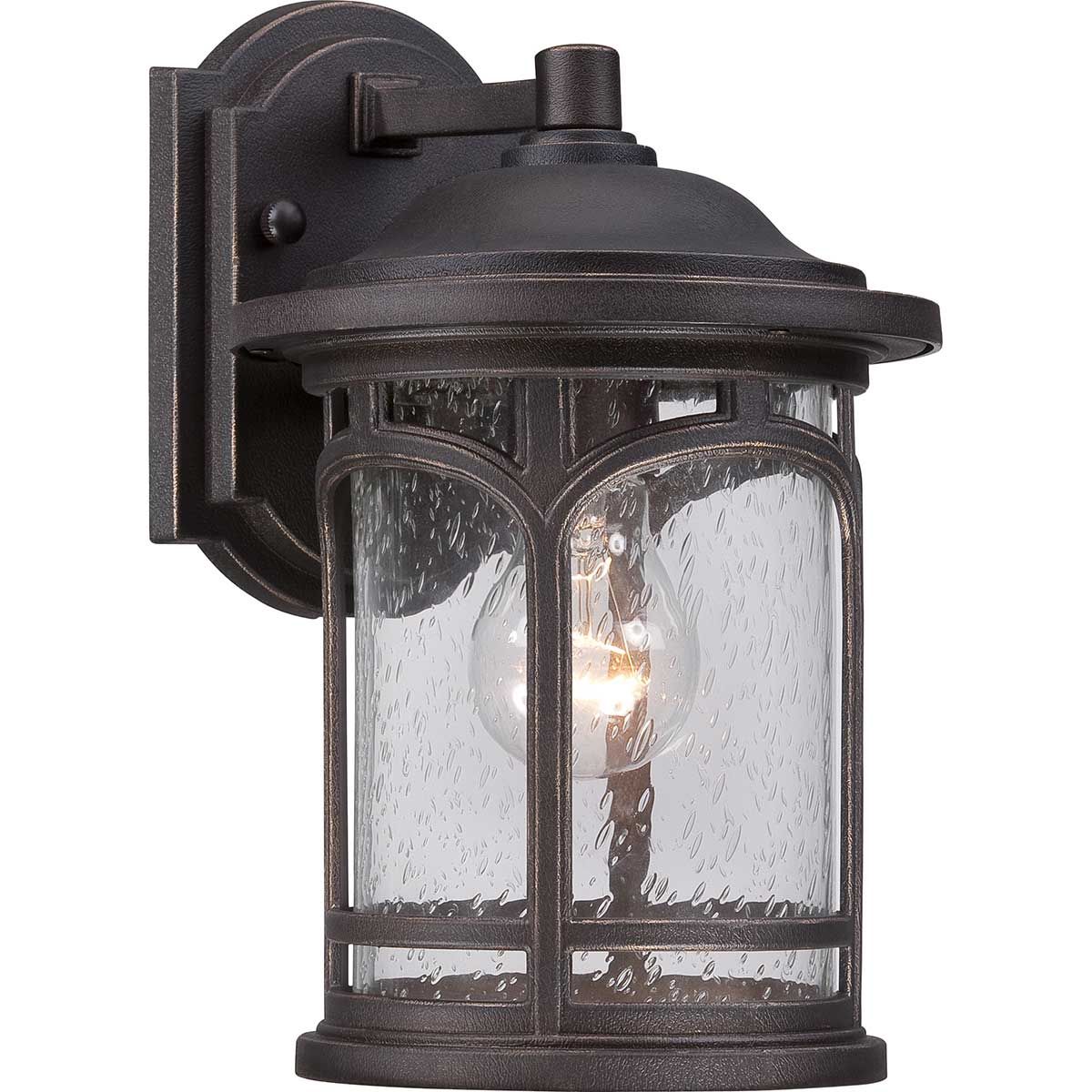 Palladian Bronze Outdoor Lantern with Clear Seedy Glass