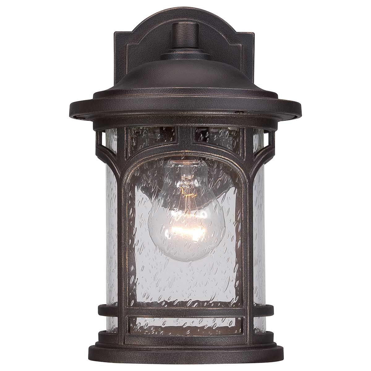 Palladian Bronze Outdoor Lantern with Clear Seedy Glass