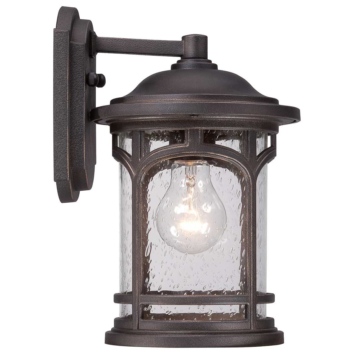 Palladian Bronze Outdoor Lantern with Clear Seedy Glass