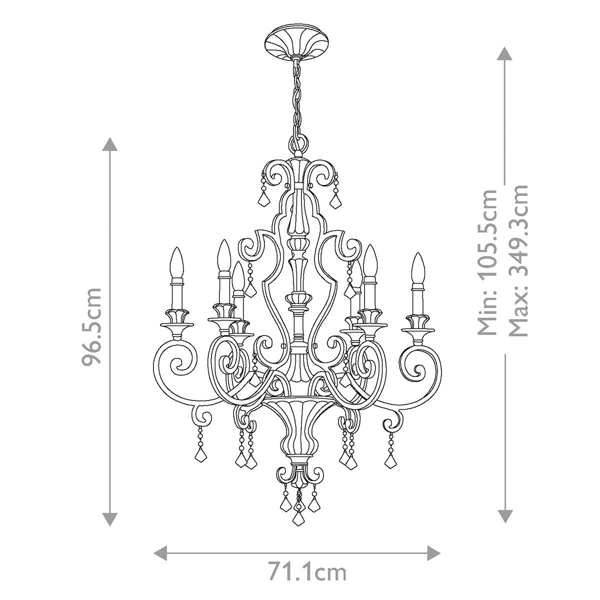 Majestic Heirloom 6-Arm Crystal Chandelier