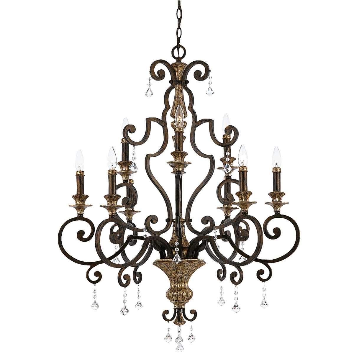 Elegant Regency 9-Light Brass Chandelier