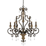 Elegant Regency 9-Light Brass Chandelier