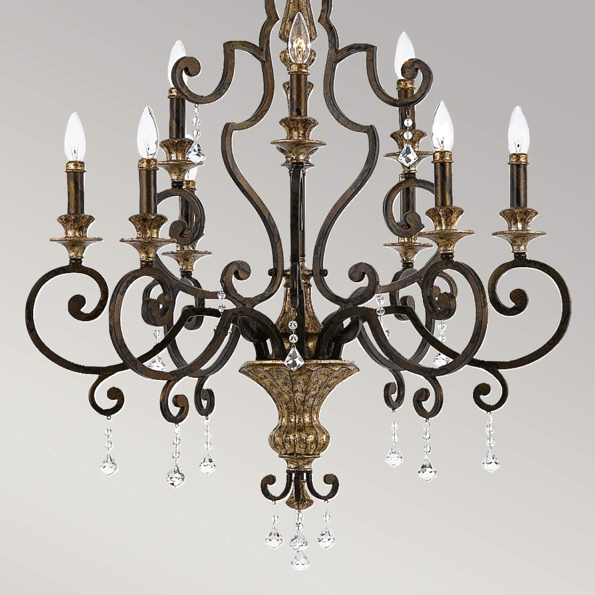 Elegant Regency 9-Light Brass Chandelier
