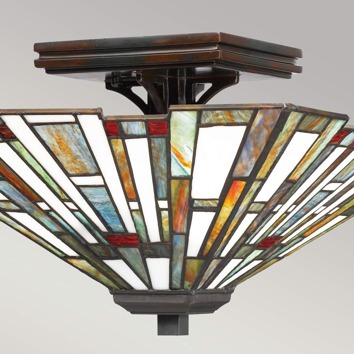 Maybeck Dual-Light Tiffany Style Flush Ceiling Fixture