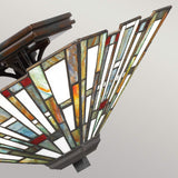 Maybeck Dual-Light Tiffany Style Flush Ceiling Fixture