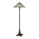 Stunning Maybeck Floor Lamp with Tiffany Art Glass