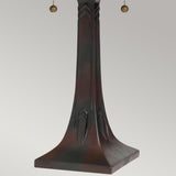 Elegant Valiant Bronze Tiffany-Style Art Glass Table Lamp