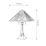 Elegant Valiant Bronze Tiffany-Style Art Glass Table Lamp