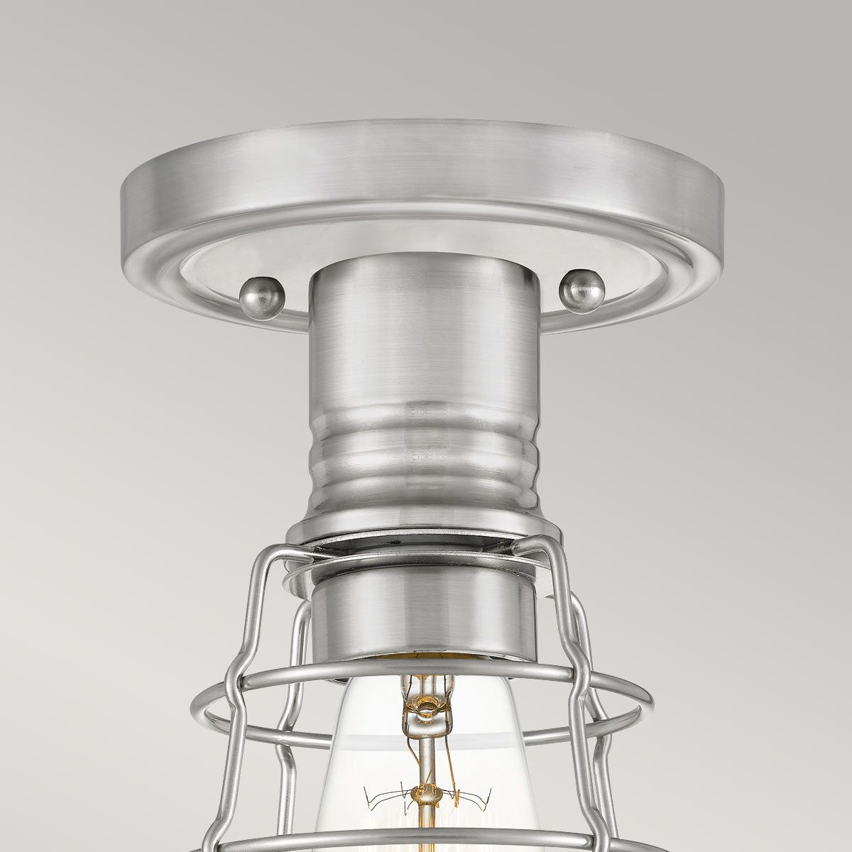 Mixon Industrial Cage Ceiling Light in Brushed Nickel