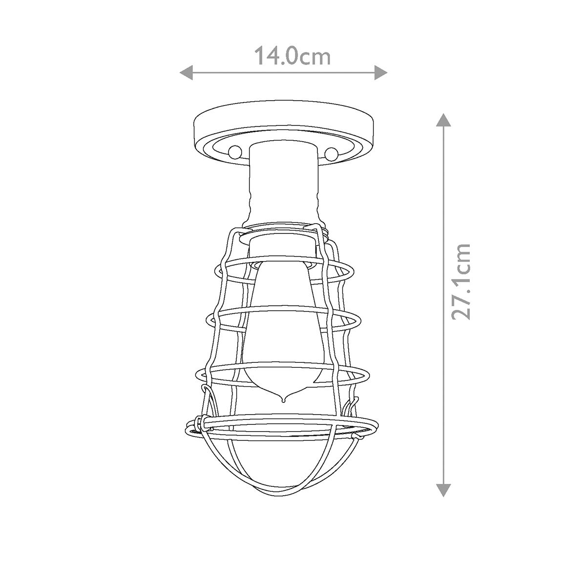 Mixon Industrial Cage Ceiling Light in Brushed Nickel
