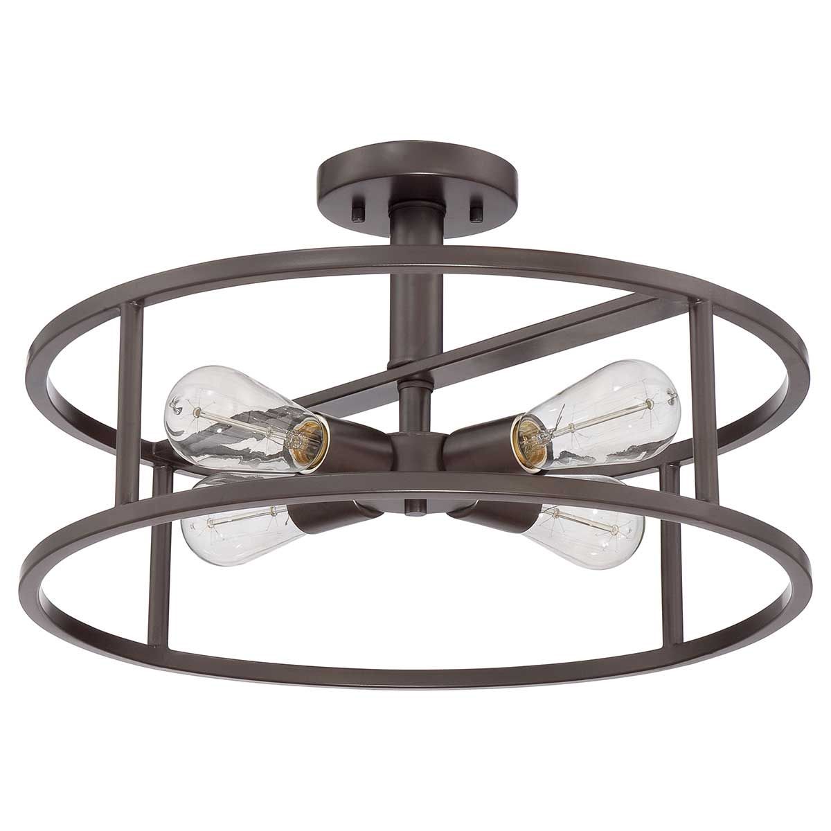 Western Bronze New Harbor 4-Light Semi-Flush Ceiling Fixture