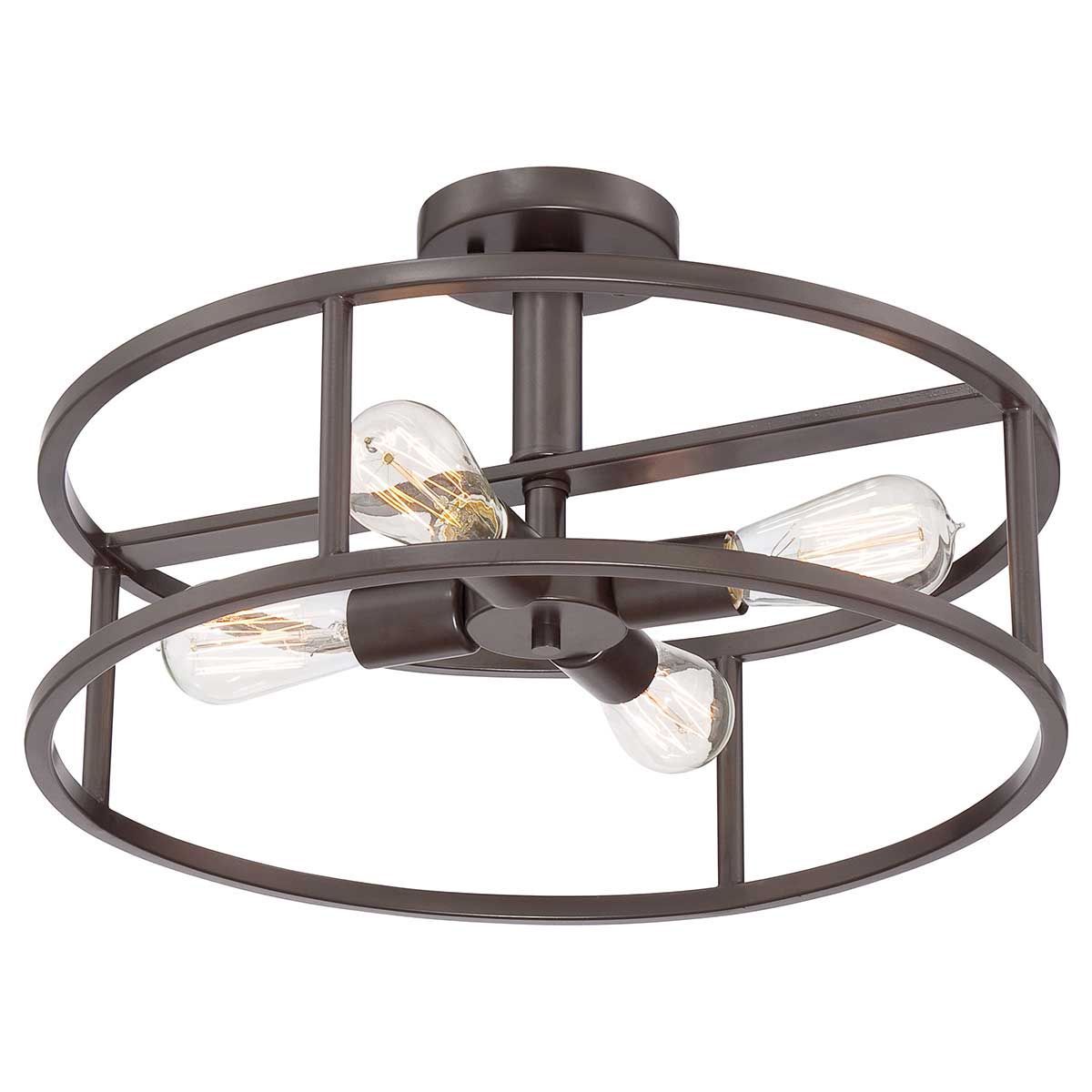 Western Bronze New Harbor 4-Light Semi-Flush Ceiling Fixture