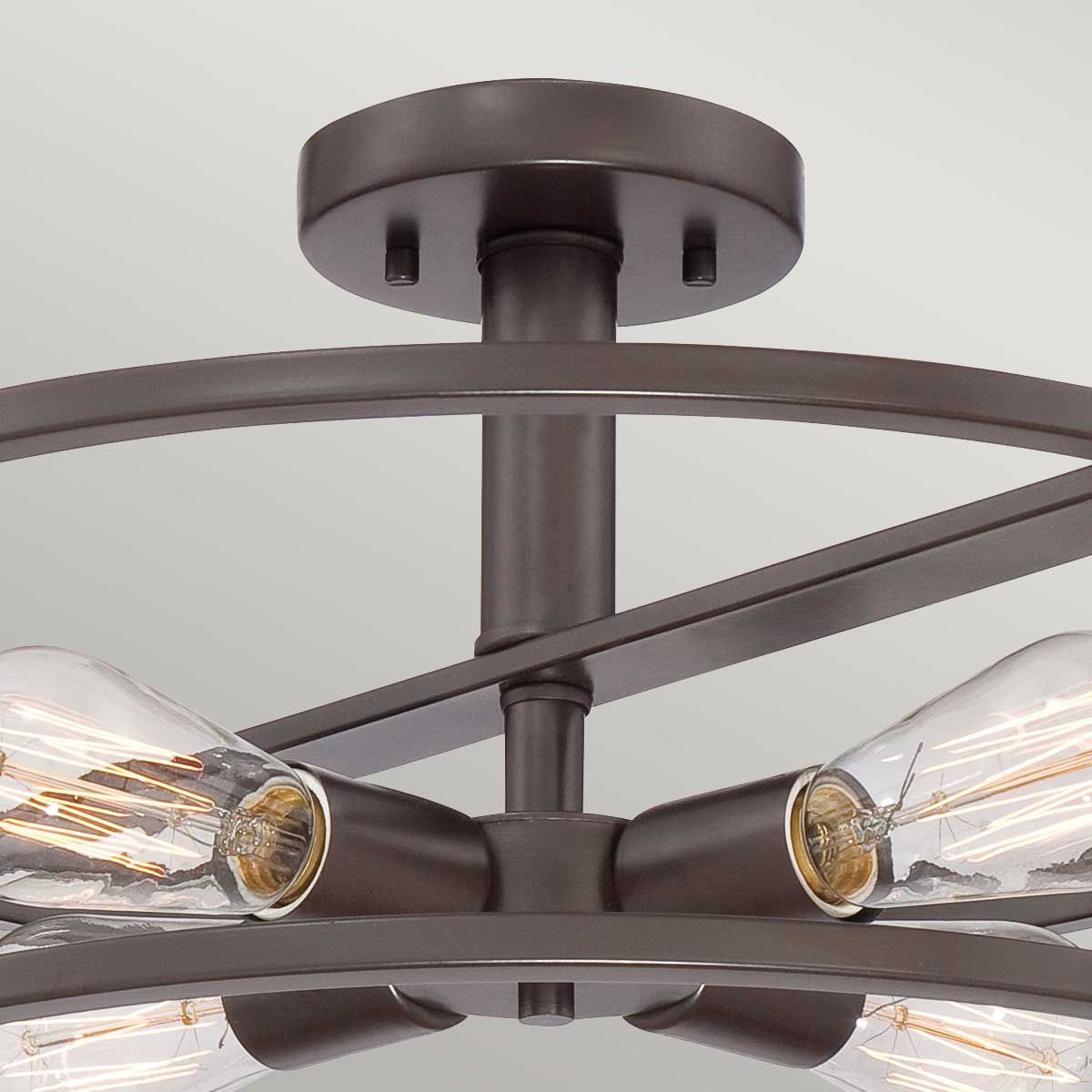 Western Bronze New Harbor 4-Light Semi-Flush Ceiling Fixture