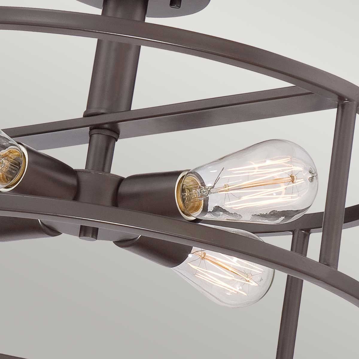 Western Bronze New Harbor 4-Light Semi-Flush Ceiling Fixture