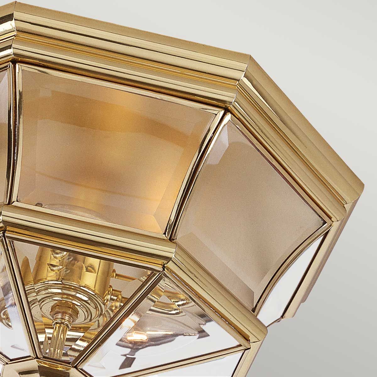 Elegant Newbury Brass Flush Mount Light