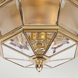 Elegant Newbury Brass Flush Mount Light