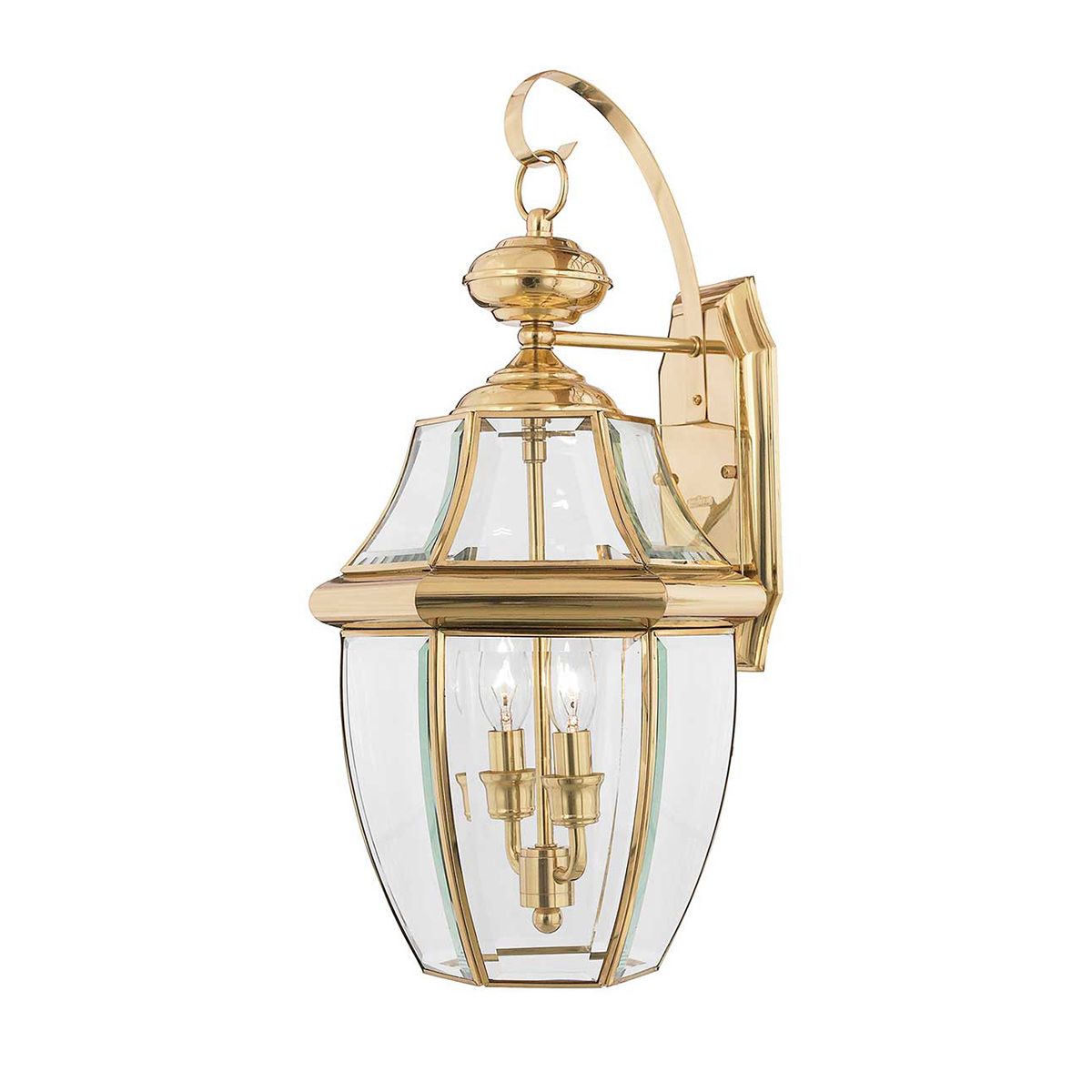 Elegant Newbury Brass Lantern for Outdoor Walls