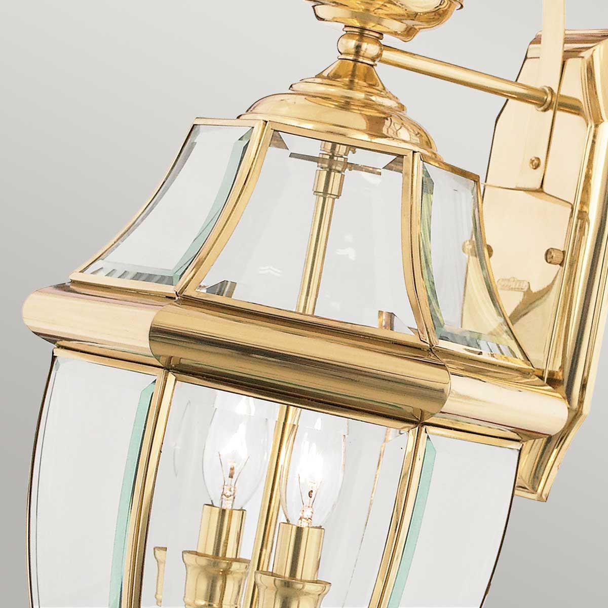 Elegant Newbury Brass Lantern for Outdoor Walls