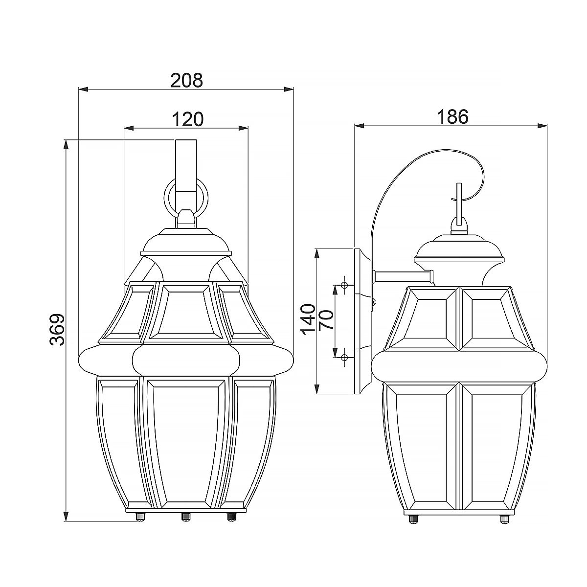 Elegant Brass Outdoor Wall Lantern