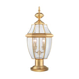 Elegant Newbury Polished Brass Outdoor Pedestal Lamp