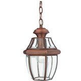 Elegant Aged Copper Outdoor Chain Lantern - Newbury Collection