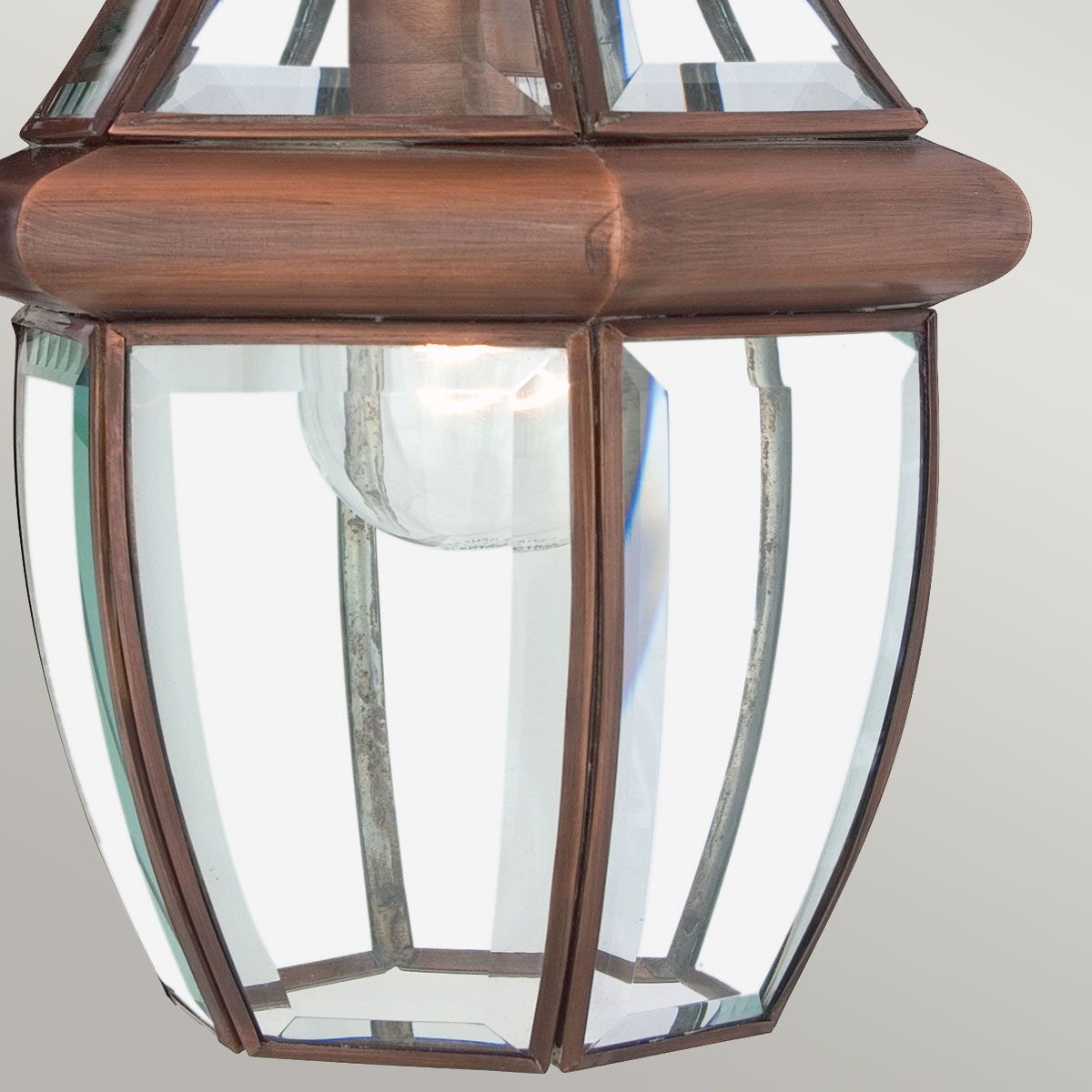 Elegant Aged Copper Outdoor Chain Lantern - Newbury Collection