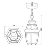 Elegant Aged Copper Outdoor Chain Lantern - Newbury Collection