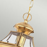 Elegant Newbury Medium Exterior Chain Lantern in Polished Brass
