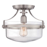 Chrome and Glass Brushed Nickel Ceiling Light Fixture