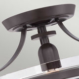 Vintage Bronze and Glass Pendant Ceiling Light